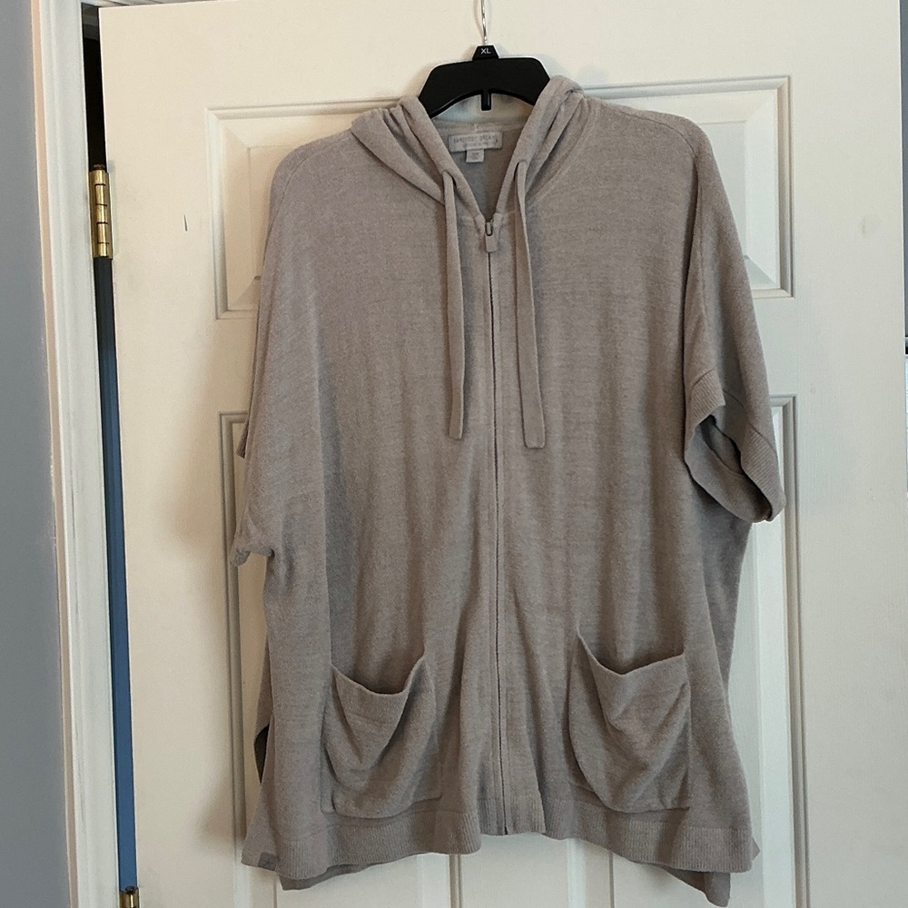 Barefoot Dreams CozyChic Ultra Lite Short Sleeve Zip-Up Hoodie size S/M